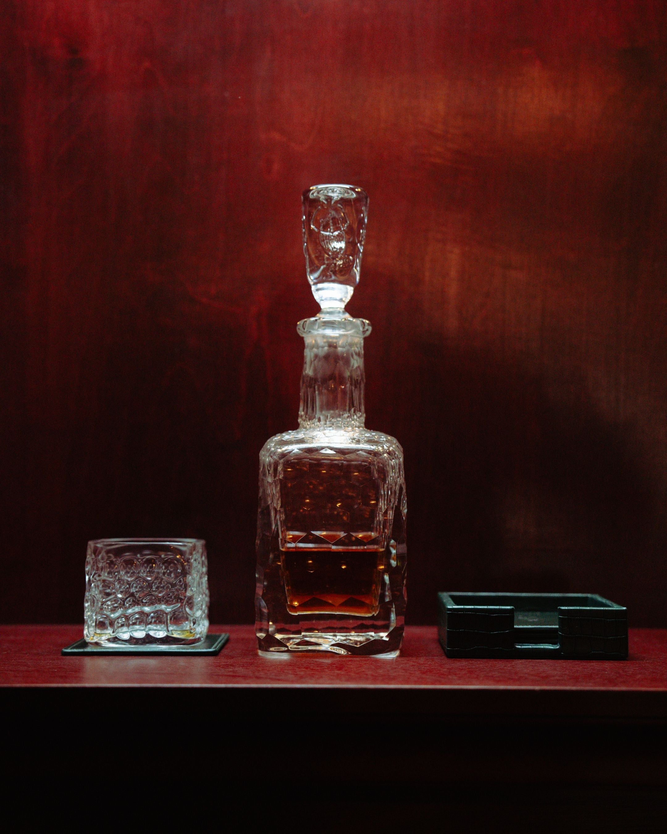 Le Alfré Handblown Glass Whiskey Decanter