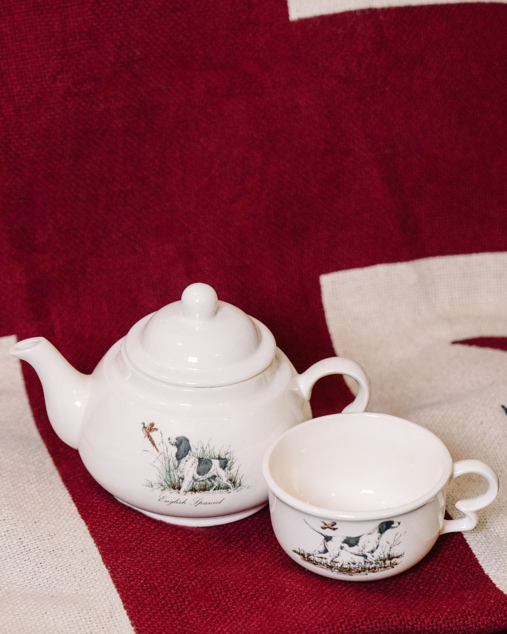 English Spaniel and Pointer Teapot & Teacup Set